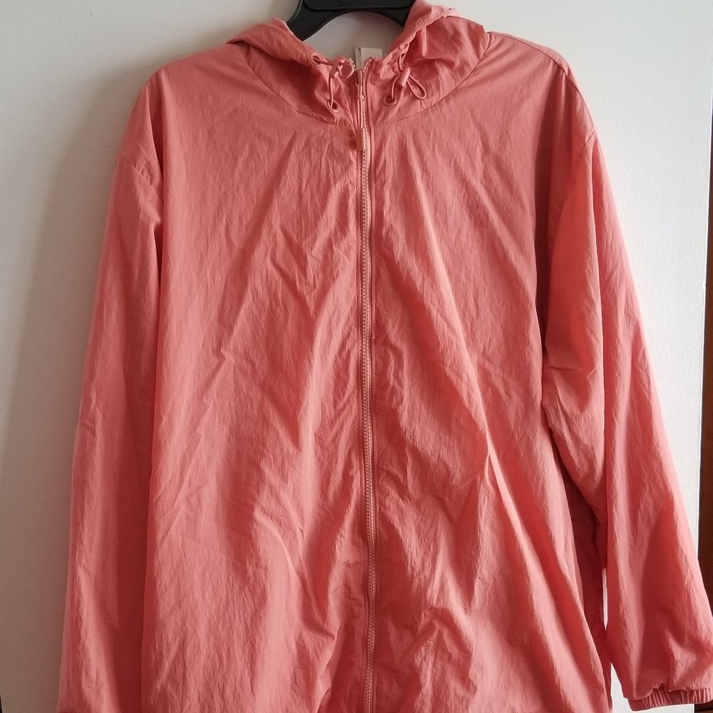 PINK Zip up Hooded Jacket, high low